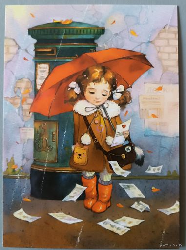 Девочка. Чистотина Евгения. Авторская открытка, глянец. АСARDS.BY