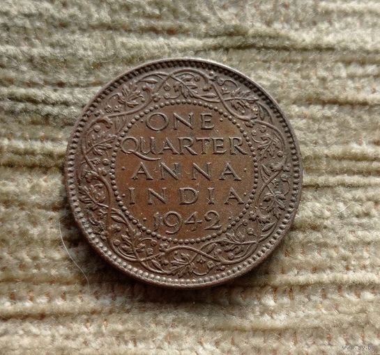 Werty71 Британская Индия 1/4 анны 1942 Георг 6 состояние