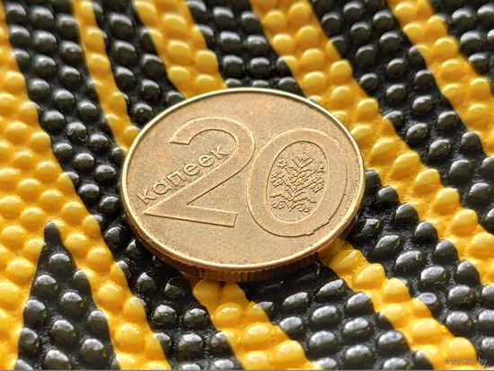 Республика Беларусь (РБ). 20 копеек 2009. Брак, выкрошка штемпеля реверса. (4). Торг.