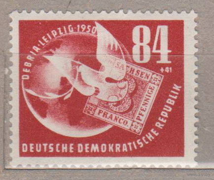 Птицы Голуби марки на марках выстовка марок  ГДР 1950 год лот 14 (8) ПОЛНАЯ СЕРИЯ ЧИСТАЯ менее 10 % от каталога по курсу 3 р