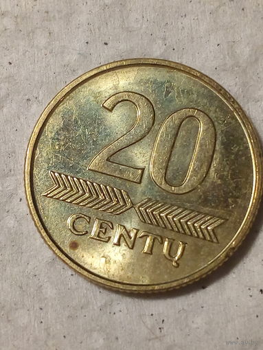 20 центов Литва 2009 год