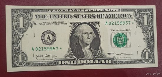 Торг! 1 доллар США 2017 года со звездой (банкнота замещения)