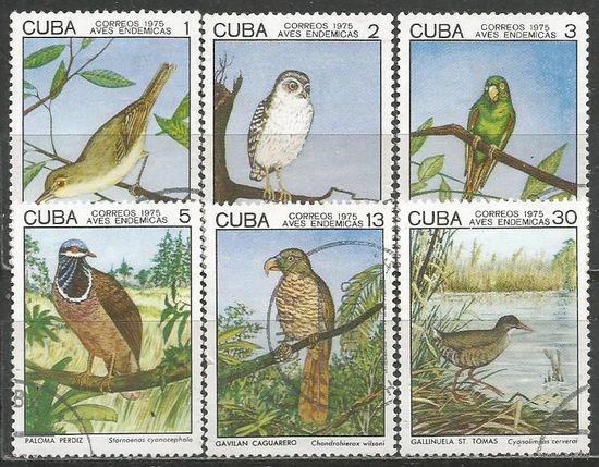 Куба. Птицы.1975г. Mi#2057-62. Серия.