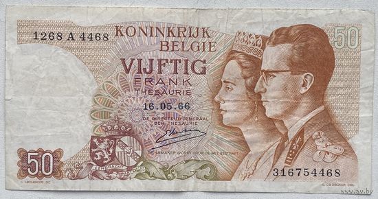 Бельгия 50 франков 1966 г.
