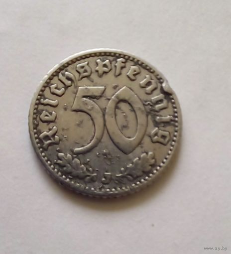 Германия 50 пфеннигов 1935J (Гамбург) редкая