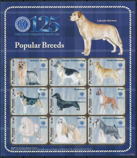 2009 Сент-Винсент Гренадины 6628-6636KL Собаки 10,00 евро