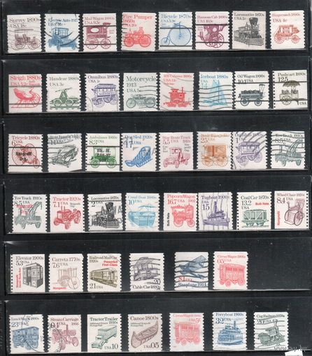 США-1991-1995  , гаш.  / * , Стандарт, Транспорт, 45 марок