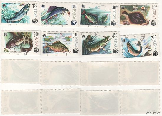 Польша 1979.04.26 (Mi)PL2616,2617,2618,2619,2620,2621,2622,2623 сер.100-летие спортивного рыболовства 50gr,90gr,1.00zl,1.50zl,2.00zl,4.50zl,5.00zl,6.00zl (г) (a1-15 ТОРГ/ВАША ЦЕНА поштучно по запросу