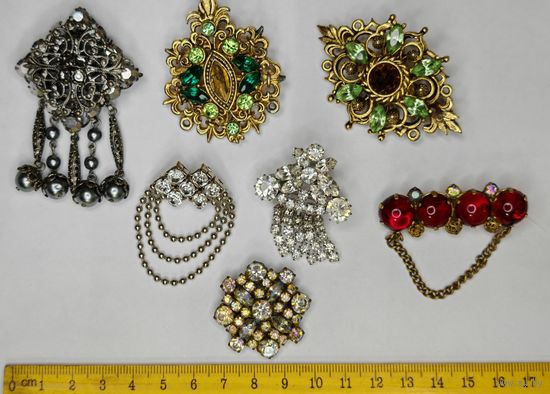 Брошь. Одним лотом 7 шт. С рубля