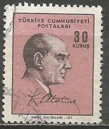 Турция. Кемаль Ататюрк. Первый Президент. 1966г. Mi#2028.