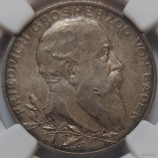 2 марки 1902 Баден NGC MS-64