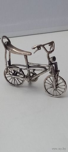 Статуэтка велосипед, серебро,винтаж, Европа
