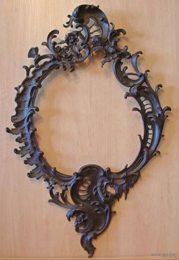 - РАМА Франция 19 век Барокко под зеркало и пр. Чугун 3.3 кг 67х44 см
