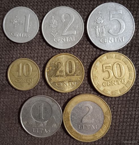 8 монет Литвы. Продажа только целиком.