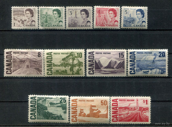 Канада - 1967г. - королева Елизавета II, ландшафты - 12 марок - полная серия, MH, MLH [Mi 398-409]. #3-WB-92-KB-1