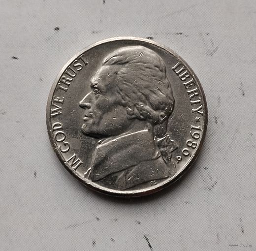 5 центов 1986(P) года США. Красивая монета!