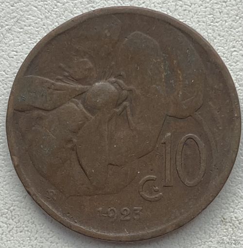 Италия 10 чентезимо 1923 г. Цена за 1 шт.
