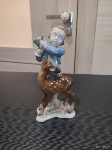Статуэтка путти с олененком rosenthal германия