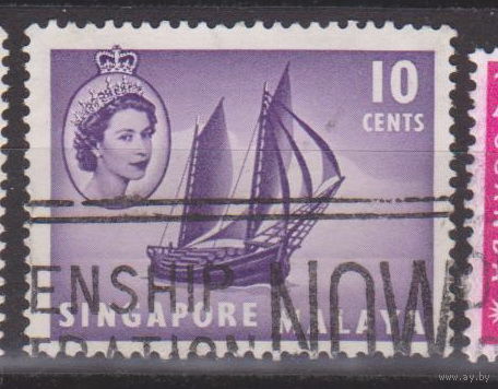 Королева Елизавета II корабли флот Известные люди Личности Сингапур 1955 год лот  10