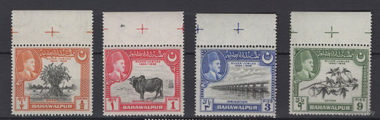Бахавалпур / Bahawalpur 1949** Эмир Юбилей Флора и Фауна серия (SG#39-42)