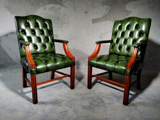 Роскошные английские кожаные кресла Честерфилд