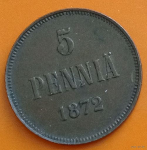 Финляндия 5 пенни 1872