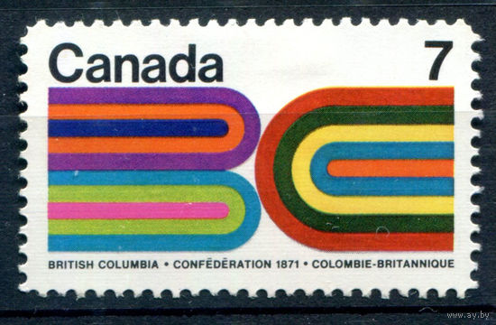 Канада - 1971г. - Столетие вступления Британской Колумбии в Конфедерацию - 1 марка - полная серия, MH [Mi 485]. #3-WB-90-A-2