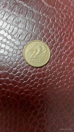 Монета 2 гроша 2003г. Польша. Неплохая!