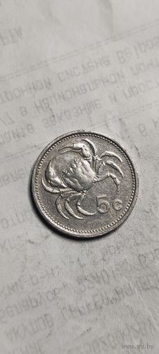 Мальта 5 цент 1986