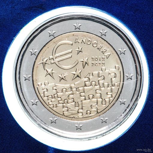 2 евро 2022 Андорра 10 лет Денежно-Кредитного соглашения между Андоррой и ЕС BU