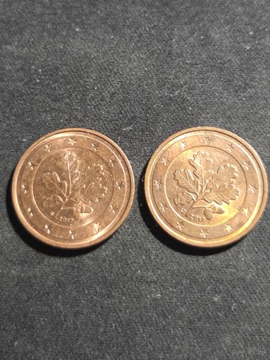 Германия 2 евроцента 2017 F J