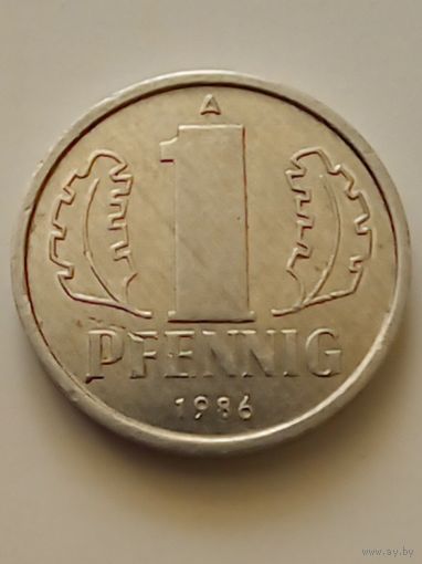 ГДР 1 пфенниг 1986 г.
