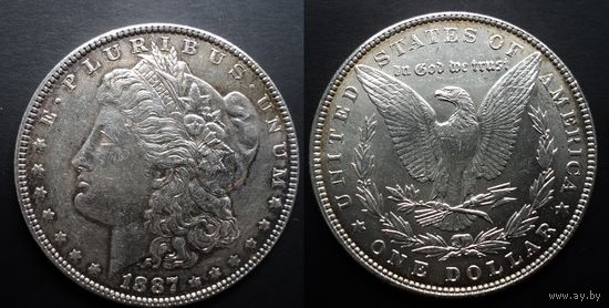 США 1 доллар 1887 "Доллар Моргана", серебро