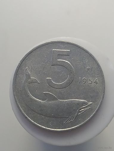 5 лир Италия 1954 год лот 43