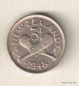 Новая Зеландия 3 пенс 1948