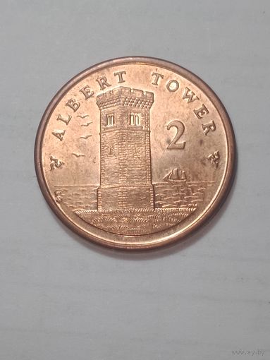 Остров Мэн 2 пенса 2015 года . АВ