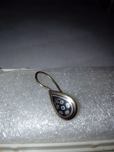 Серьга одиночка северная чернь 875*