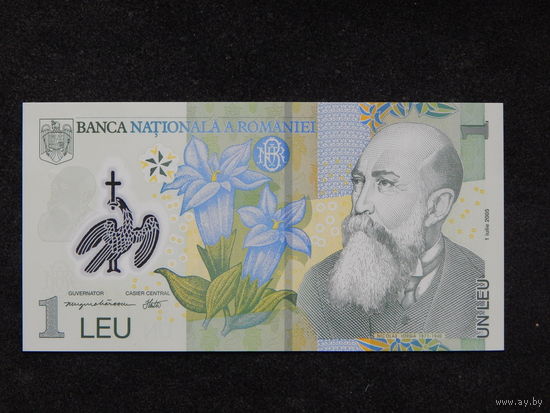 Румыния 1 лей 2005г.(полимер) UNC