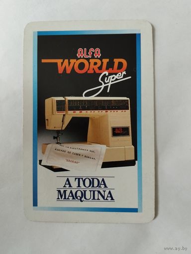 Календарик карманный 1989г.Испания .Швейная машинка.