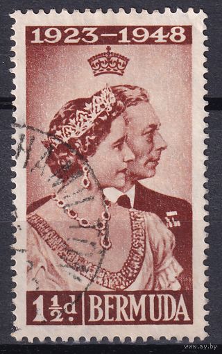 103.BrKS. Великобритания. Колонии. Бермуды. Серебряная свадьба Георга VI и Елизаветы. 1948 г. 1 1/2d. Mi.#120.
