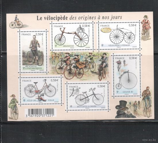 Франция-2011 (Мих.Бл.153) , **, Велосипеды,