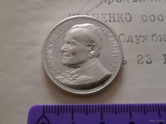 Италия, Иоанн Павел II, красивая настольная медаль с Божьей Матерью. Отличное сохранение, из коллекции.