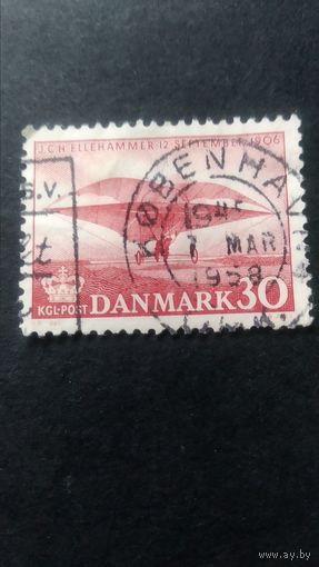 Дания 1956  История авиации, самолет Эллехаммера. Хор.штемпель \244фк\