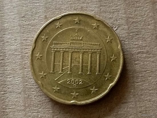 Германия 20 евроцентов, 2002"D". (Н.Я)
