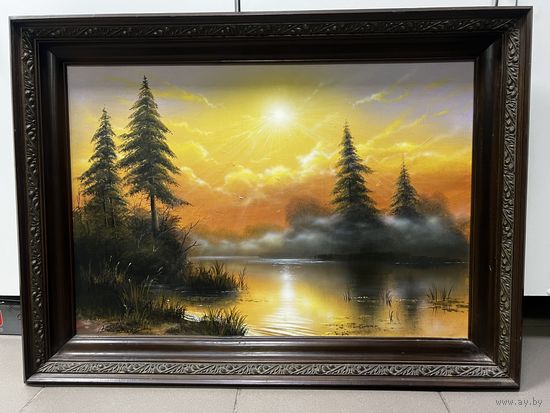 Картина пейзаж холст масло с рубля