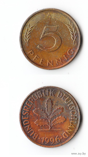 5 пфеннигов Германия 1996 года(A)