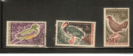 Кот-Дивуар-1966(Мих.299-302),  гаш.,     Фауна ,Птицы