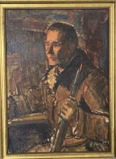 Рей И.П. Партизан,1974г. К/М. 50х70 см.