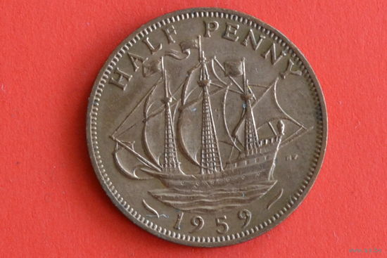 Великобритания 1/2 пенни 1959 с 1 руб