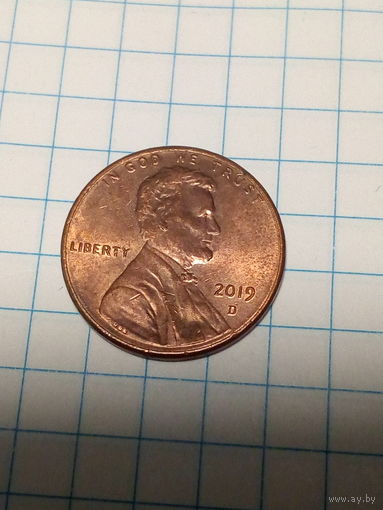 1 цент США 2019 D год